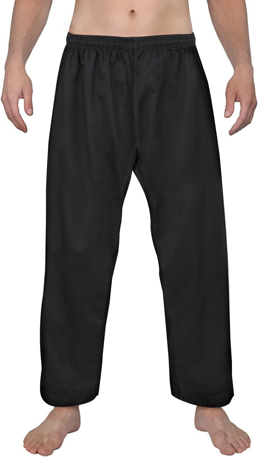 Karate Pants 8Oz Middleweight Elastic Waist Martial Arts Pants Perfect for Training or Competition, 000-5
