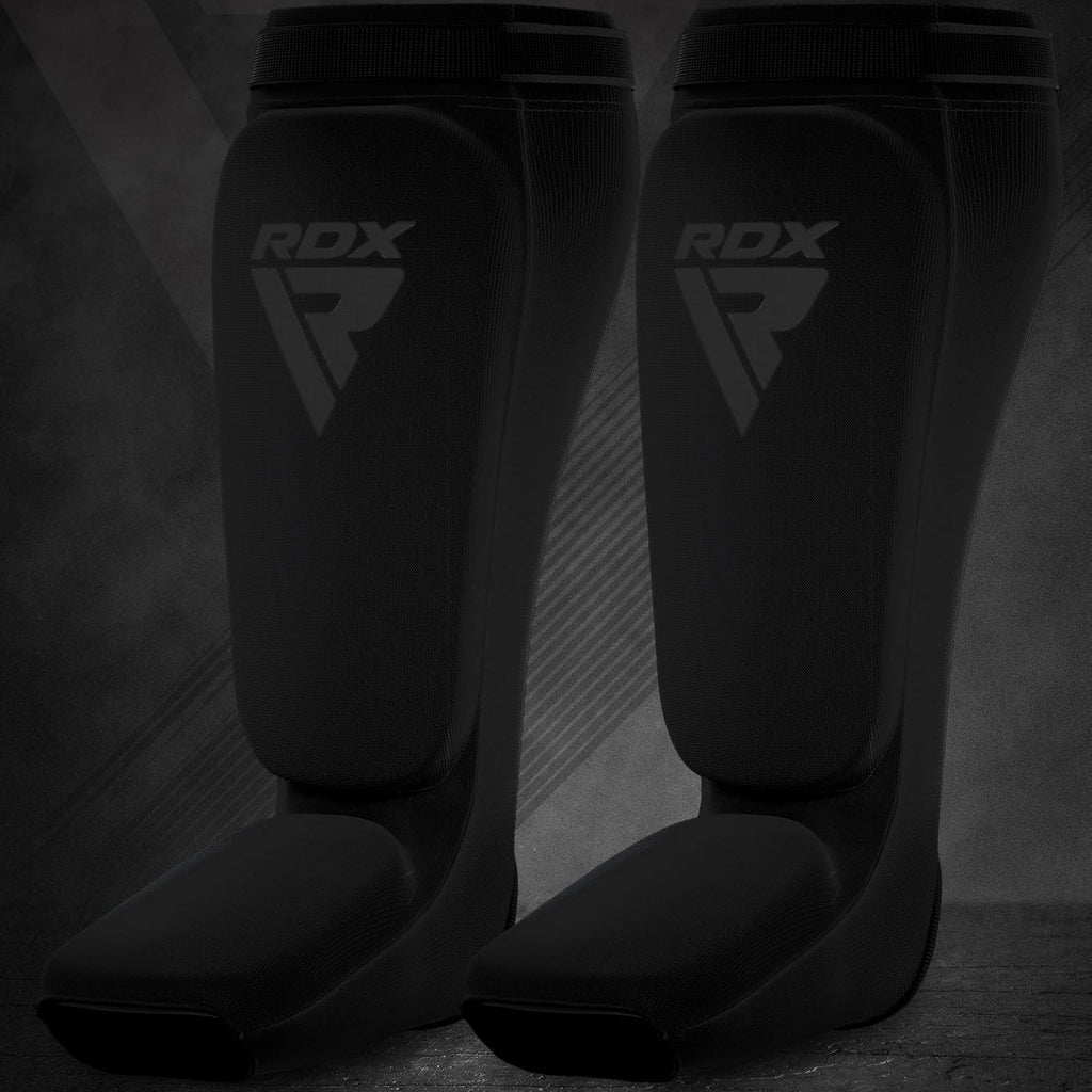 Shin Guards Kickboxing Muay Thai, SATRA Approved, MMA Leg Instep Protection Pads, Sparring Training Martial Arts Boxing, Elasticated Padded Protector, Karate BJJ Taekwondo Gear, Men Women