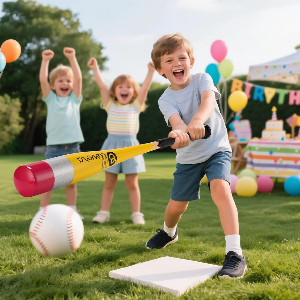 Pencil Bat - Novelty Backyard Baseball Games Gift - Youth Metal Baseball Bat - 2 5/8" Aluminum Barrel with Balanced Weight and Durable Finish