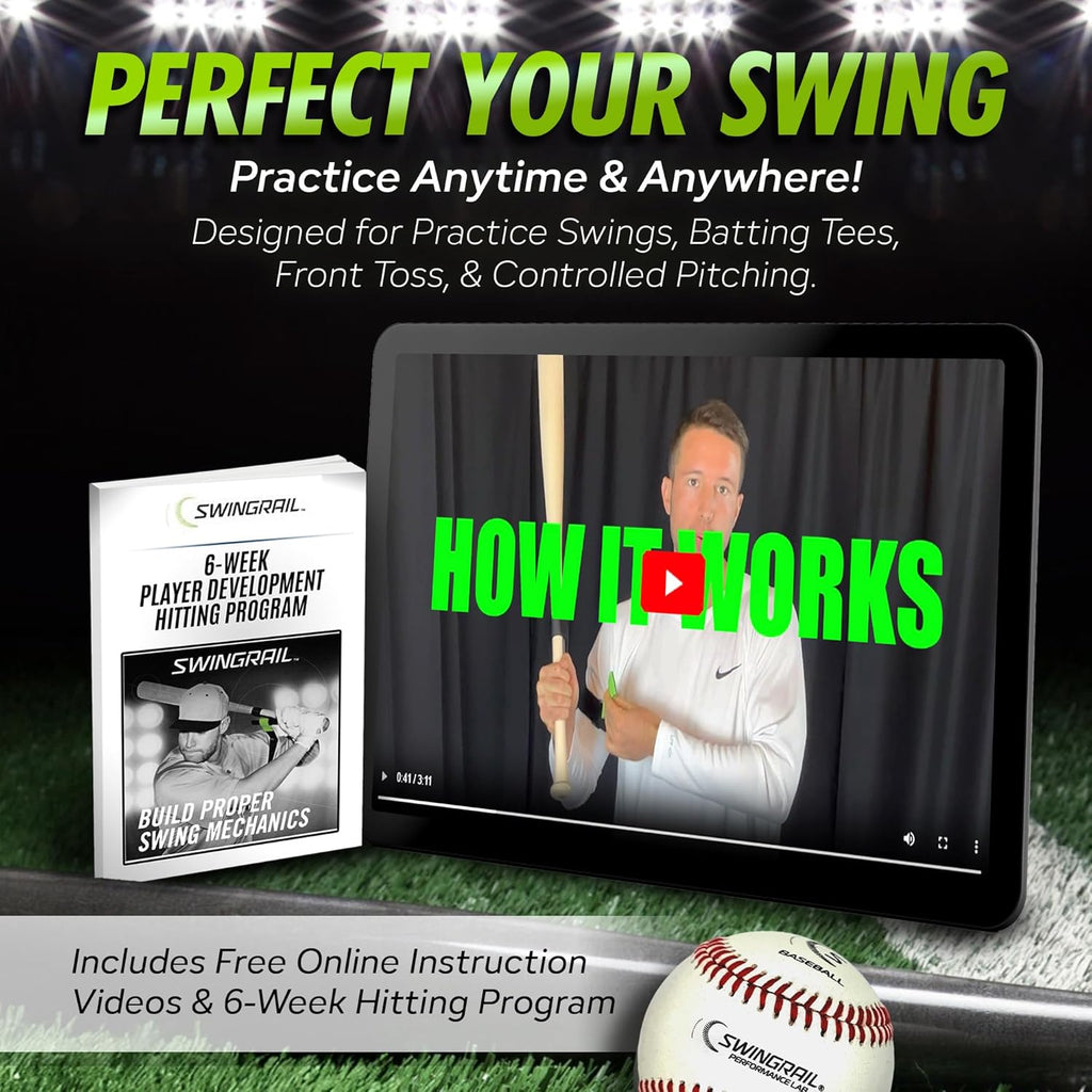 Baseball/Softball Hitting Trainer – Swing Trainer Aid for Batting & Hitting Practice – Baseball Training Equipment to Improve Bat Speed, Swing Mechanics, Contact & Timing – for Ages 9 and Up