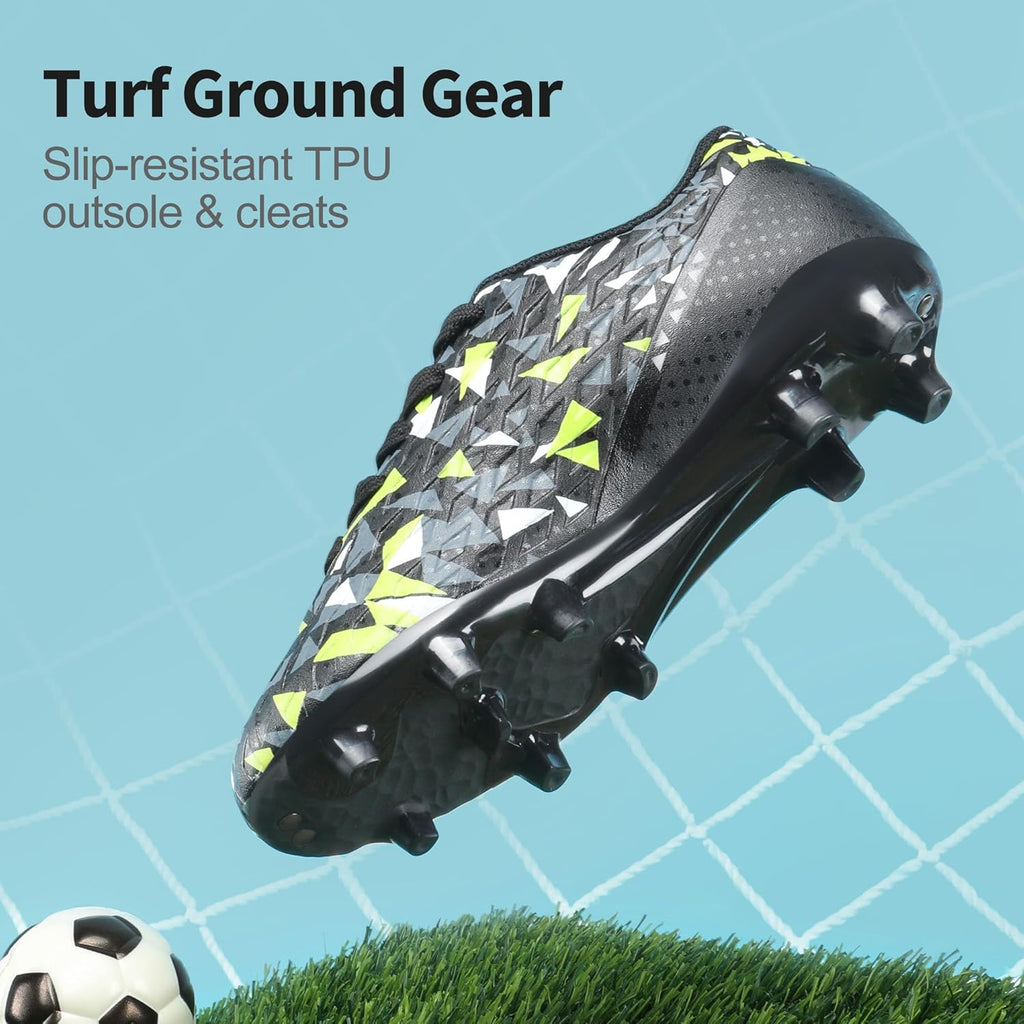 Boys Girls Soccer Cleats Youth Firm Groud Athletic Outdoor Trainning Football Shoes for Little/Big Kid