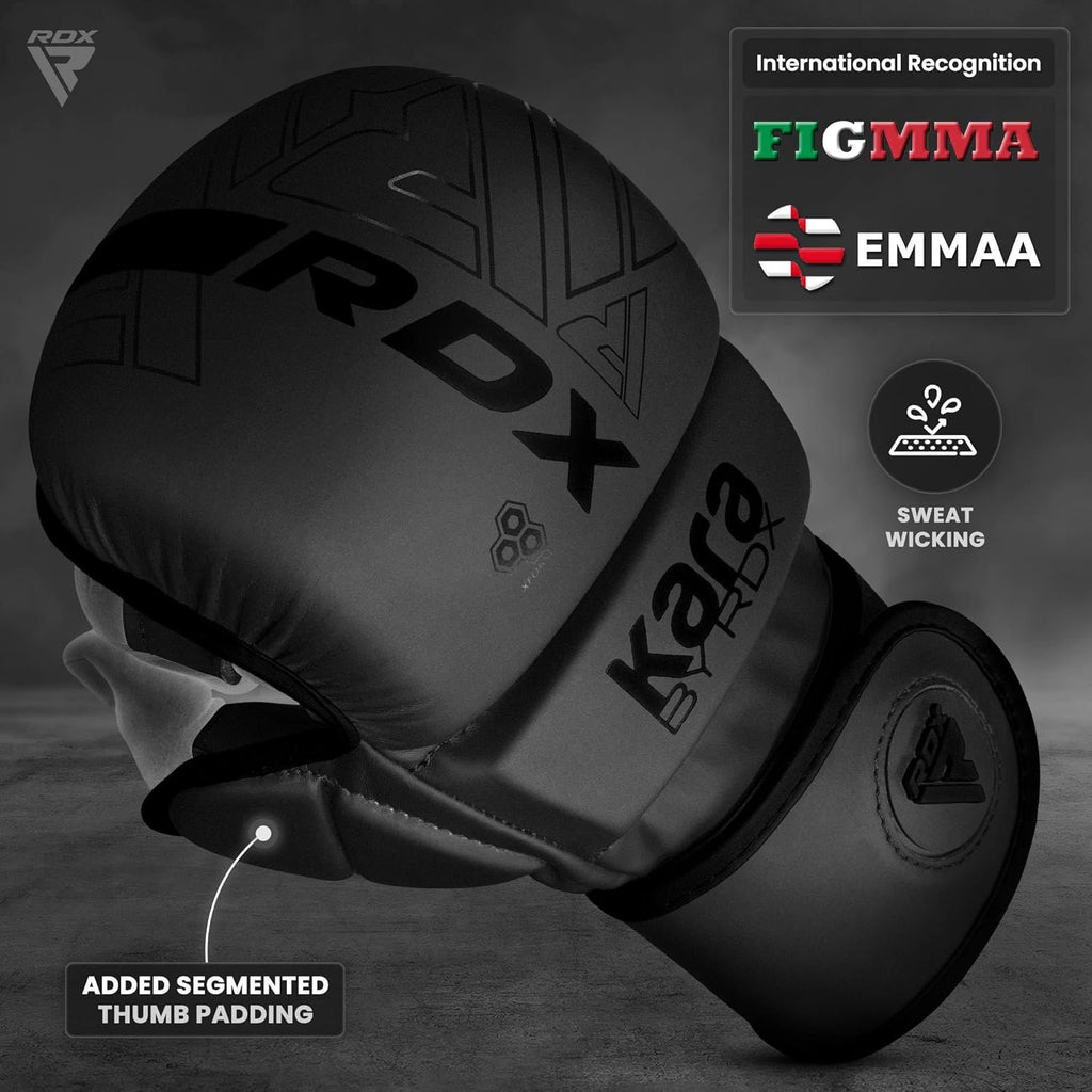 MMA Gloves Sparring Grappling, Hybrid Open Palm Martial Arts Mitts Men Women, Maya Hide Leather Wrist Support, Cage Fighting Combat Sports Boxing Glove Training, Muay Thai, Punching Bag Kickboxing