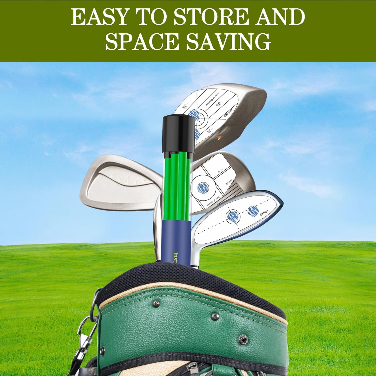 Golf Alignment Sticks 2 Pack,Upgraded 48" Collapsible Alignment Stick Golf Training Aid for Aiming, Putting, Swing Trainer, Golf Training Sticks with Clear Tube Case
