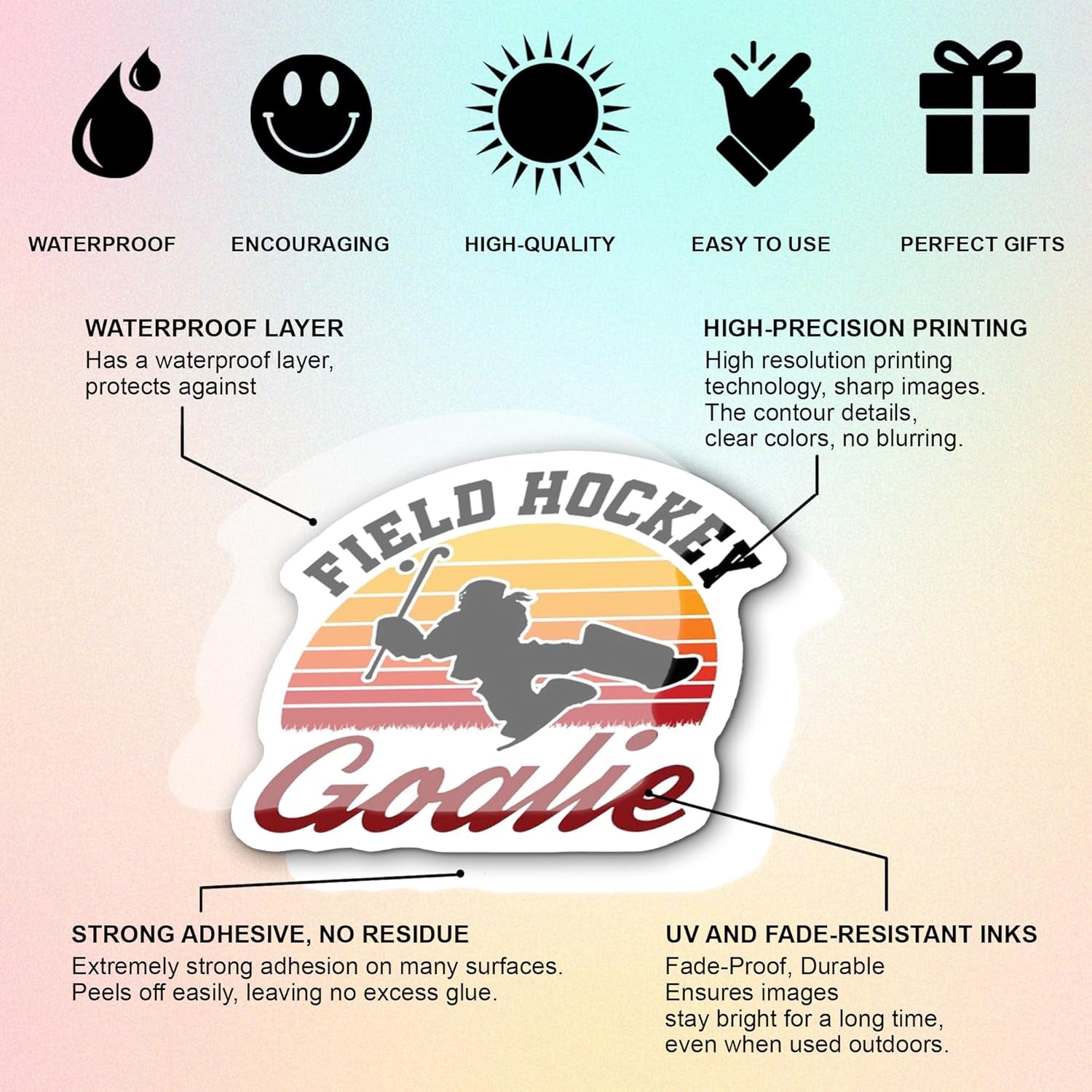 Ice Hockey Stickers 50Pcs Waterproof Vinyl Decor & Party Favors for Laptop, Water Bottle, Skateboard & Travel Gear | Non-Repeating Decals, High-Definition Print