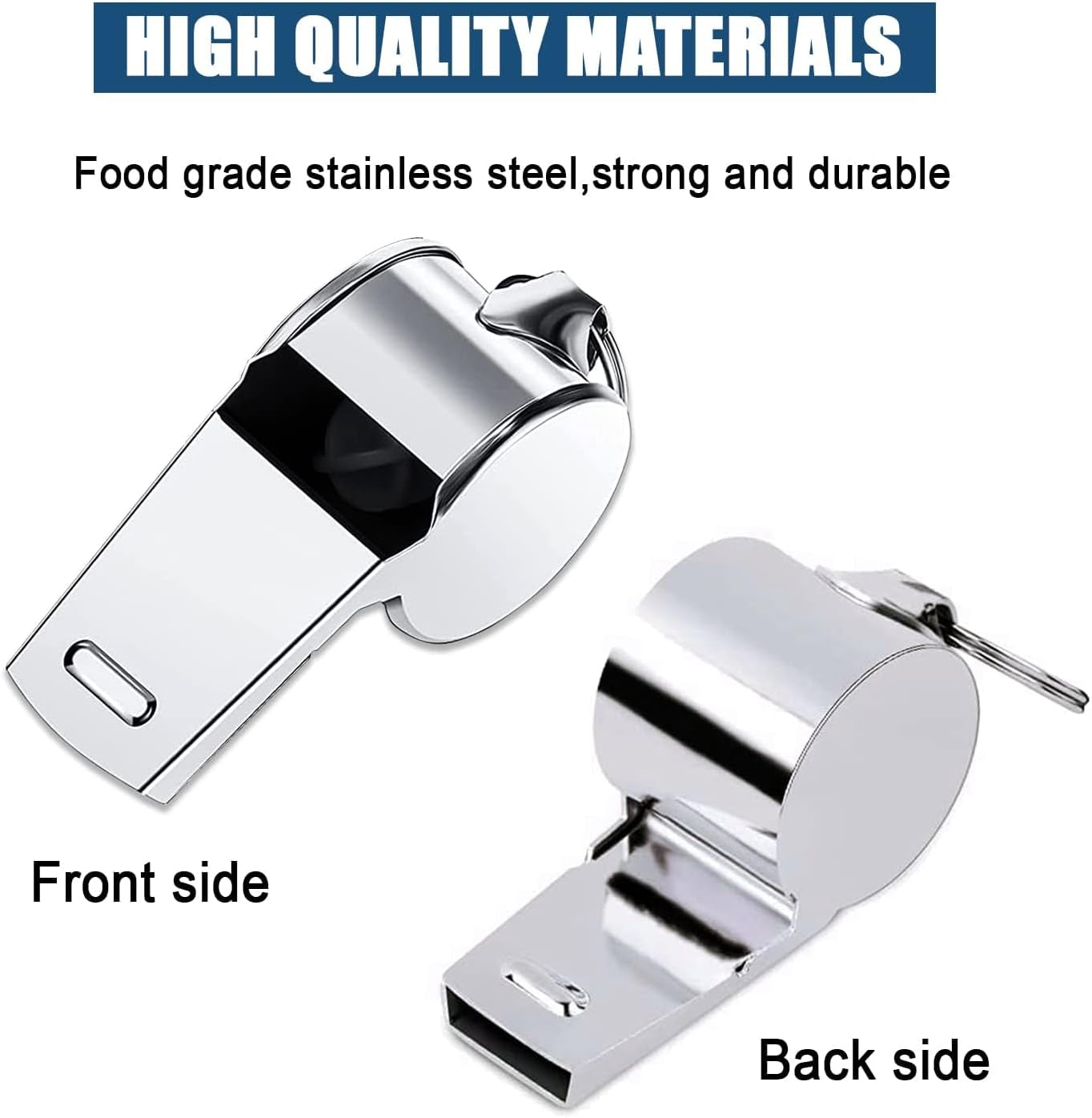 Whistle for Coaches,Whistle with Lanyard for Coaches Teachers Referees Emergency Outdoor Sports(3 Pcs Loud Stainless Steel)