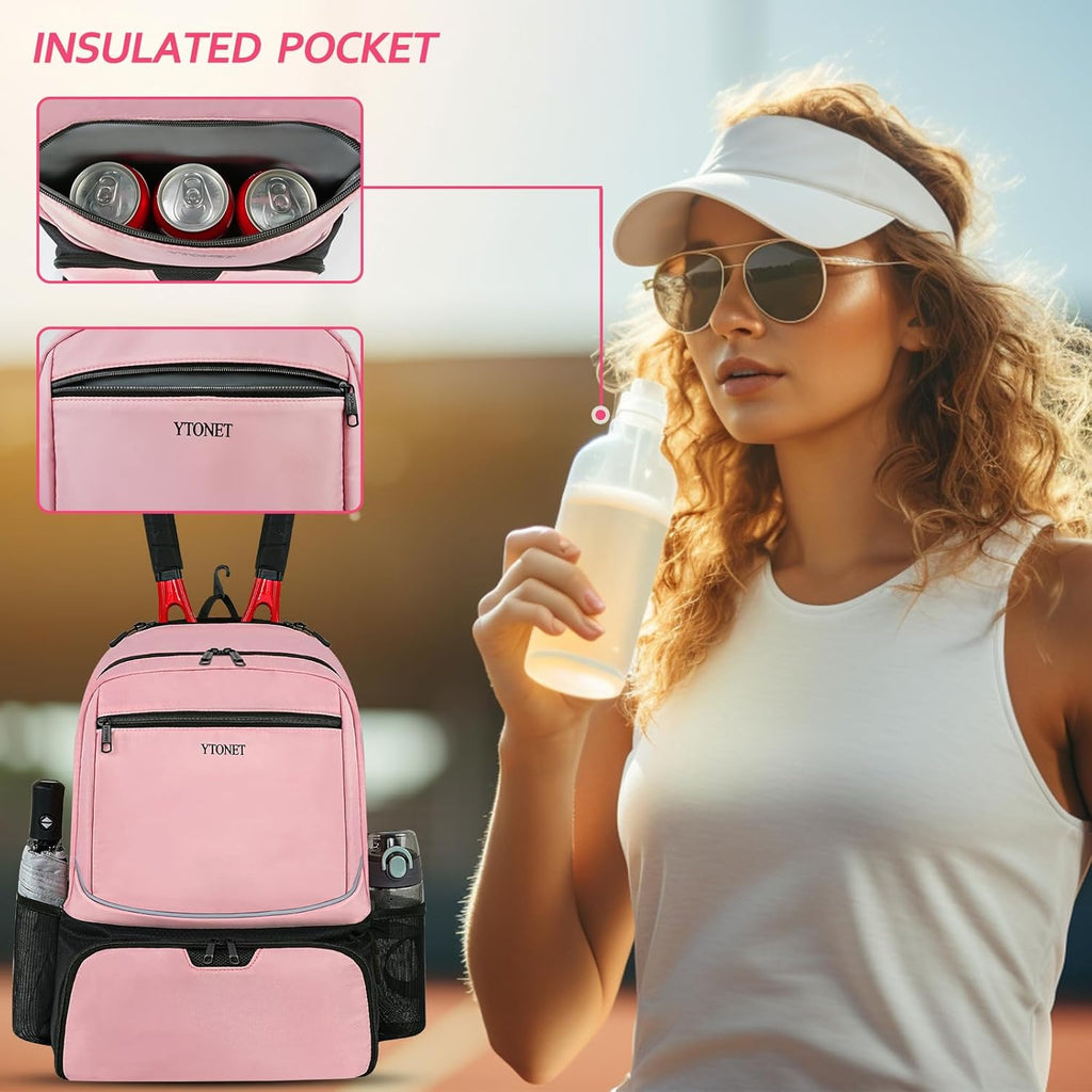 Tennis Bag Tennis Backpack for Women Men 2 Rackets with Insulated Pocket Ventilated Shoe Compartment