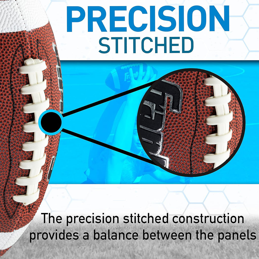 Youth + Adult Footballs - Extra Grip 1000 Official Size, Junior + Pee Wee Kids - 1 + 12 Packs