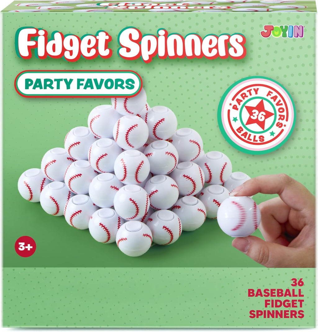 36 Pack Baseball Fidget Spinners for Kids, Baseball Party Favors, Fidget Toys Bulk, Stress Balls, Goodie Bags Stuffers for Birthday Party, Treasure Box Toys for Classroom
