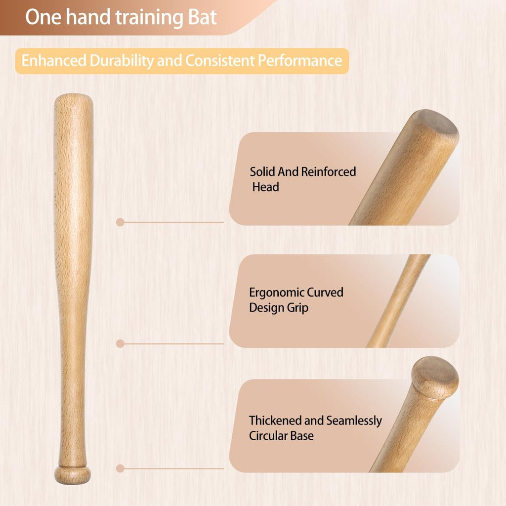 Short Wooden Baseball Bat,18 Inch Mini Wood Baseball Bats for Home Self Defense,One Hand Small Training Bat