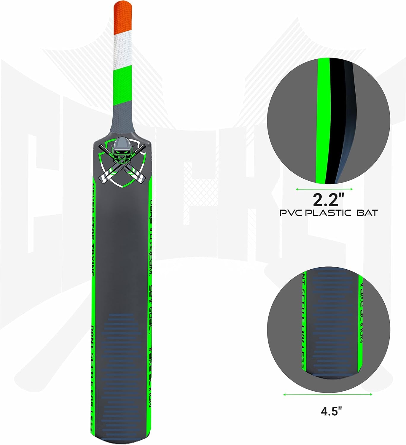 Cric-Holic Senior Plastic Cricket Full Size Bat (34 X 4.5 Inch) for All Age Group with Soft Cricket Ball Combo