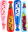 Pow Inflatable Baseball Bat - (Pack of 12) 20 Inch Inflatable Toy Bat, Carnival Prizes, Baseball Party Favors Goodie Bag Stuffers, Decorations Party Prizes for Kids