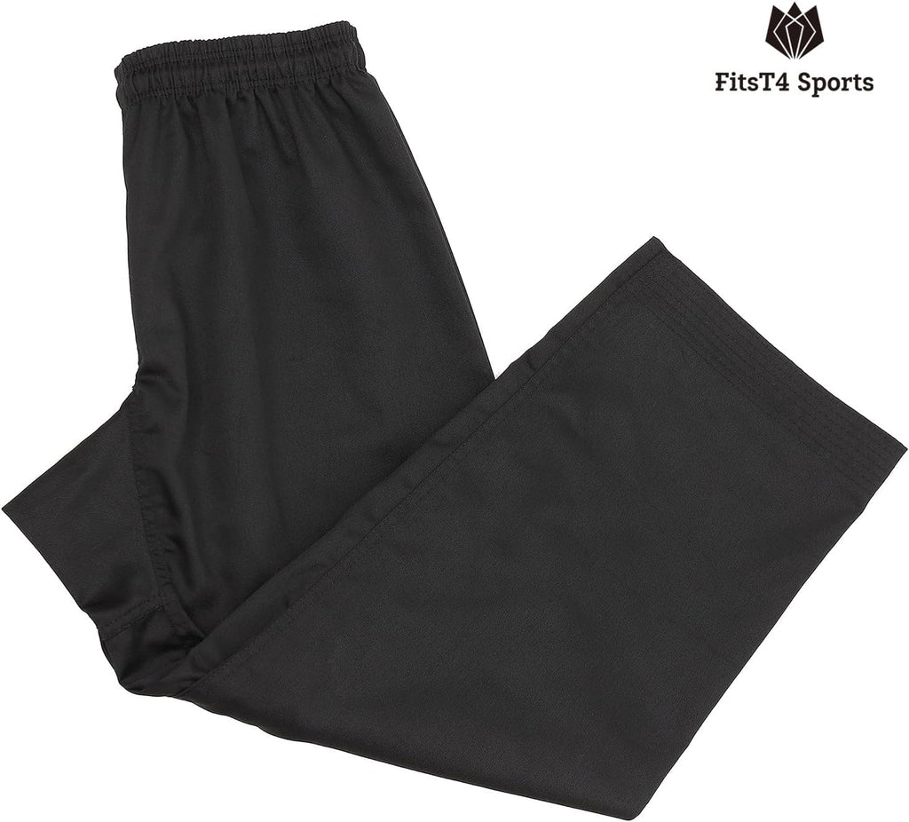 Karate Pants 8Oz Middleweight Elastic Waist Martial Arts Pants Perfect for Training or Competition, 000-5