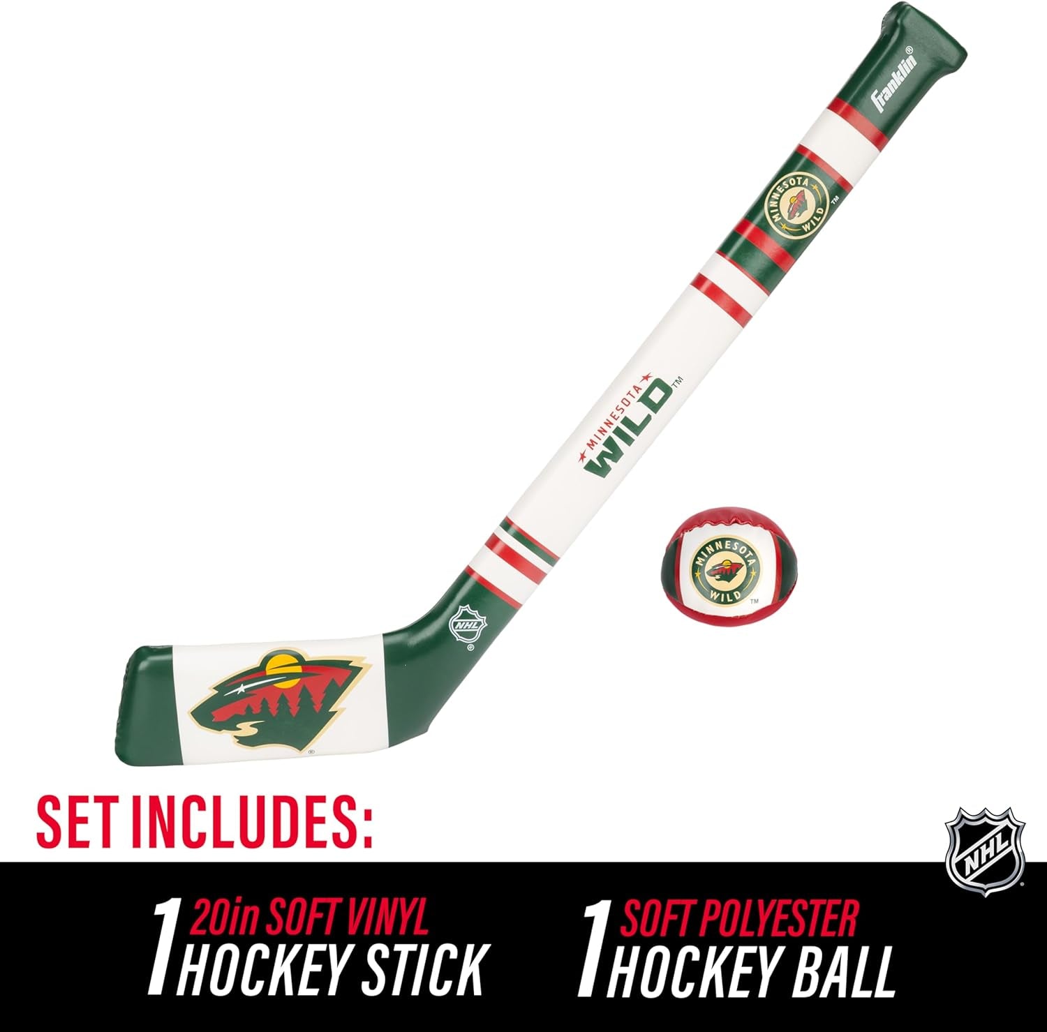 Franklin Sports NHL Team Mini Soft Hockey Stick Set - NHL Team Soft Foam Mini Hockey Stick and Ball - Great Toy for Kids