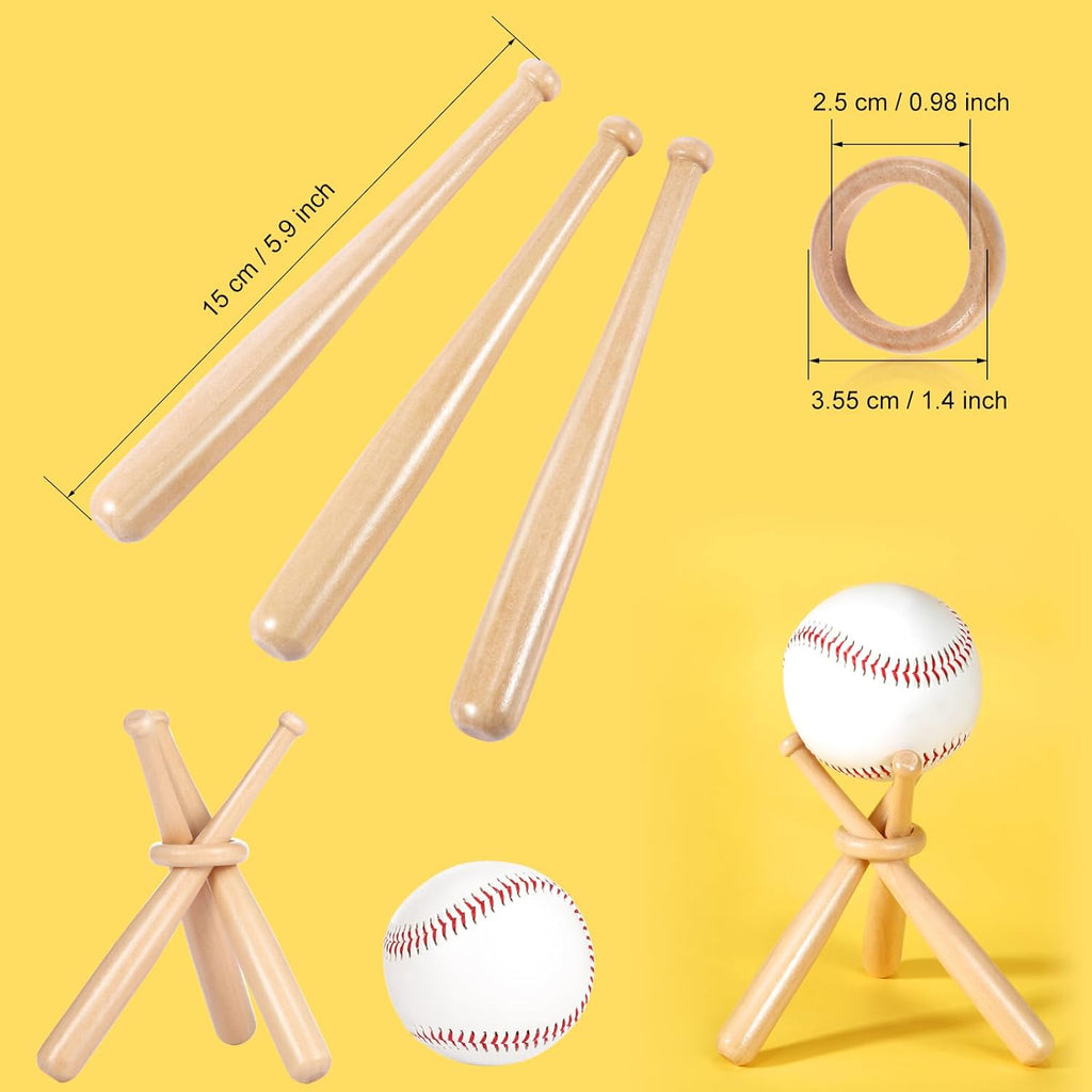 Baseball Stand Holders Balls Display Bat Wooden Stand Holder Display Centerpieces Tables for Baseball Sports Lover(1 Pack)