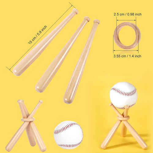 Baseball Stand Holders Balls Display Bat Wooden Stand Holder Display Centerpieces Tables for Baseball Sports Lover(1 Pack)