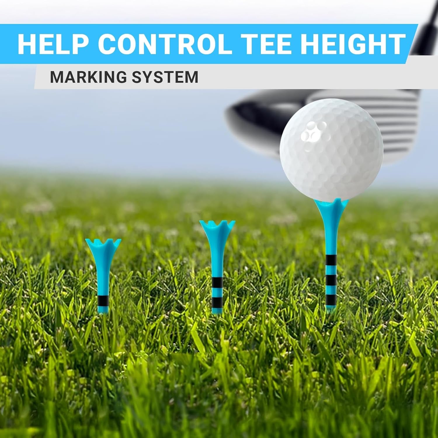 Professional Plastic Golf Tees 50/60/100 Pack (3-1/4" or 2-3/4"), Enhanced Durability & Stability, Engineered to Minimize Friction and Side Spin