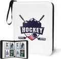 400 Pockets Hockey Card Binder for Hockey Trading Cards 2024 2025 2026 Collectors,Portable Waterproof Card Storage Book with Removable Sleeves,Compatible with Hockey,Football,Sports Game and TCG Cards