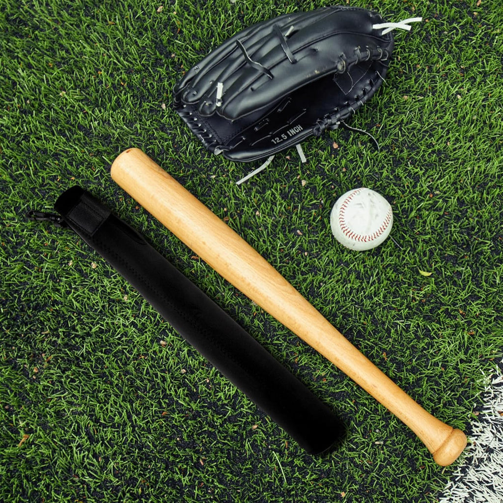 6 Pcs Baseball Bat Sleeve, Softball Bat Warmer Bat Protector, Lightweight Bat Cover with Hook and Magic Sticker for Sport, Black Baseball Accessories Great for Storing and Protecting