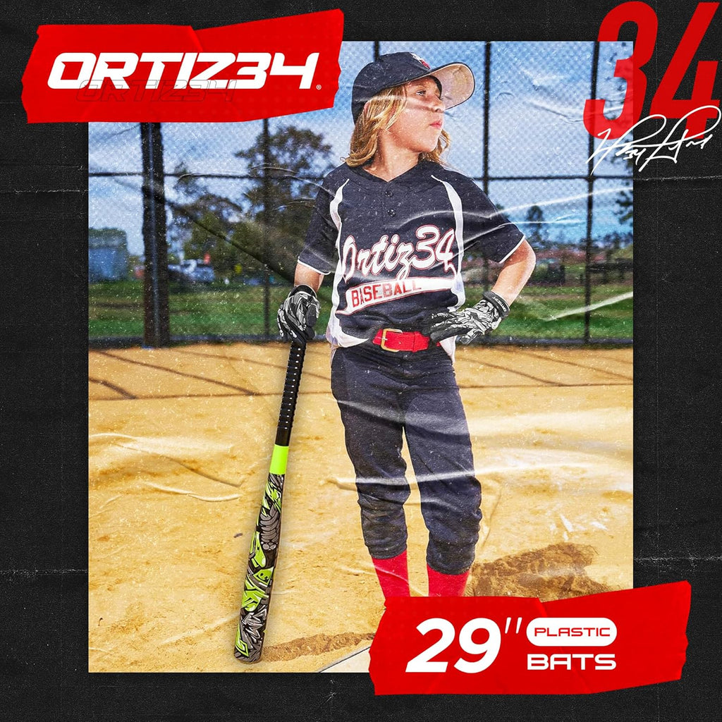 Bat & Ball Set - Graffiti Plastic Bat & Ball Homerun Set- David Ortiz Backyard Baseball Set for Youth, Kids, Teenagers, Adults (Bat & Ball Set, Blue)