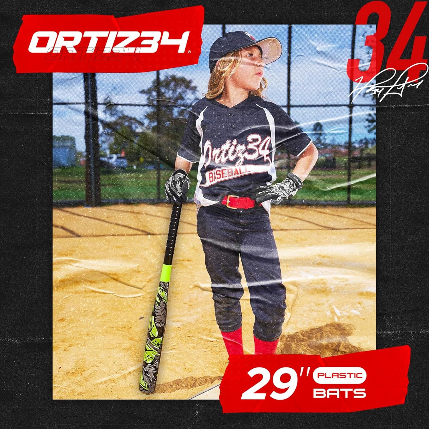 Bat & Ball Set - Graffiti Plastic Bat & Ball Homerun Set- David Ortiz Backyard Baseball Set for Youth, Kids, Teenagers, Adults (Bat & Ball Set, Blue)
