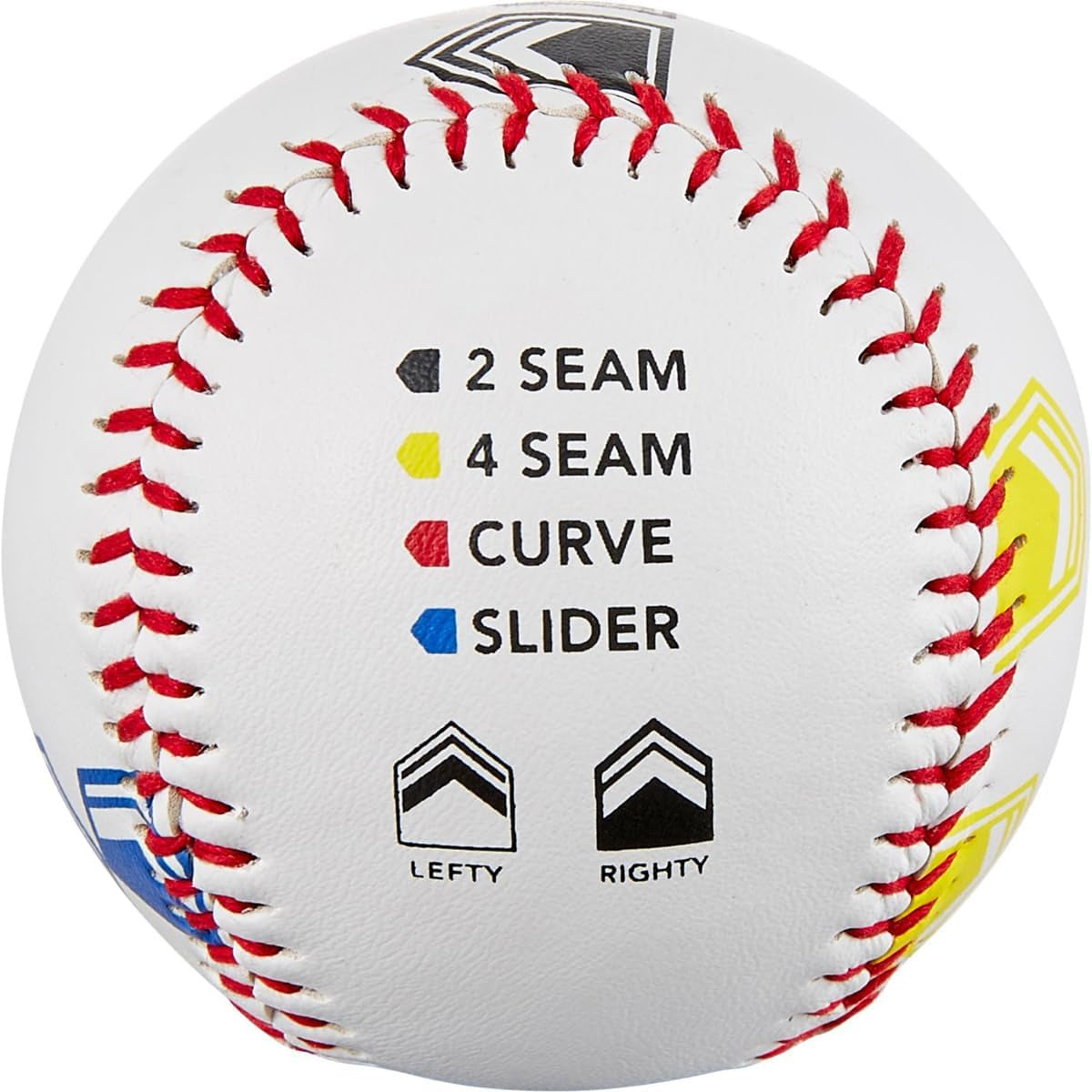 Pitch Training Baseball with Finger Placement Markers, White, 1