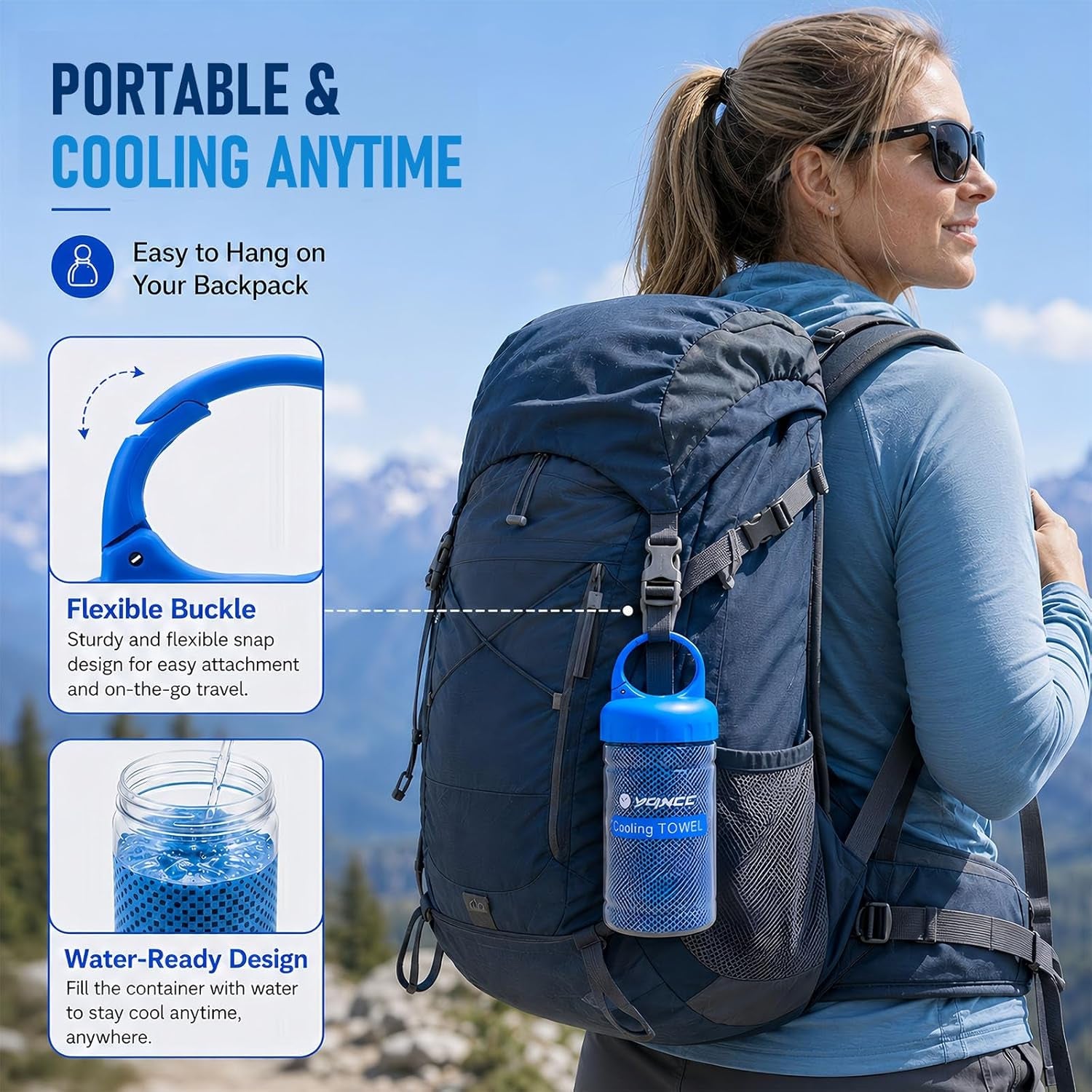 Cooling Towel | 2 Pack 47"X12" | Ice Cool for Neck | Soft Breathable Microfiber Chilly | for Yoga, Golf, Gym, Camping, Running, Workout & More Activities