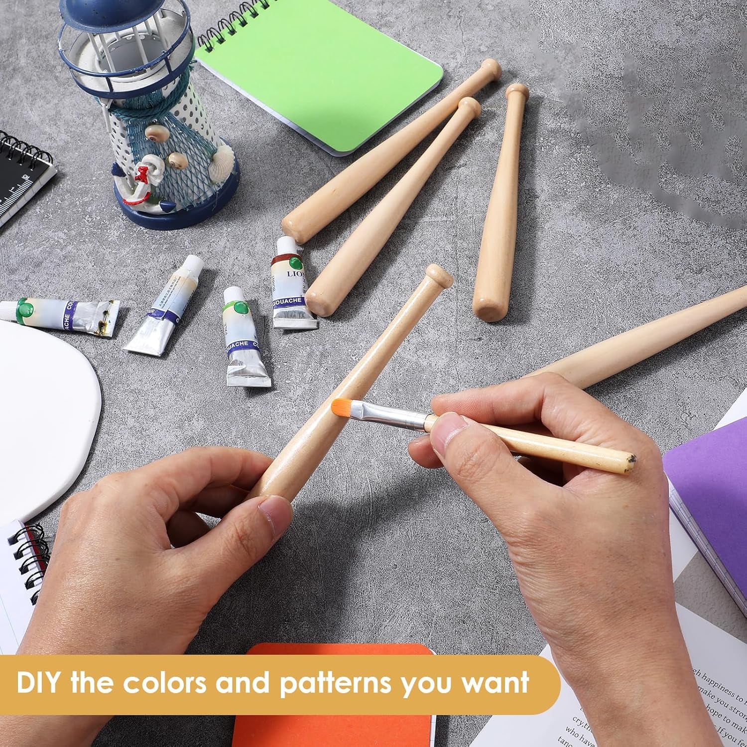 6 Pcs Mini Baseball Bats, 6 Inch Unfinished Wooden Baseball Bat for DIY Craft Projects, Party Favors