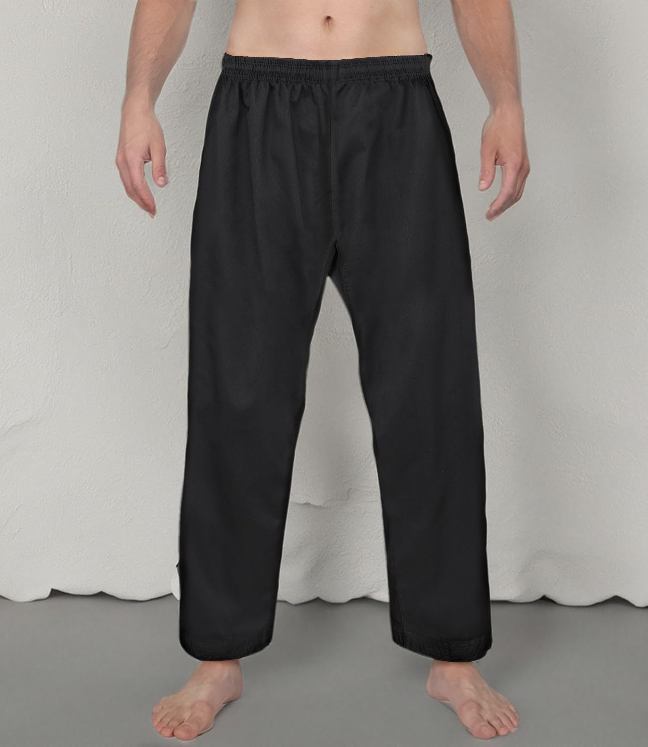 Karate Pants 8Oz Middleweight Elastic Waist Martial Arts Pants Perfect for Training or Competition, 000-5