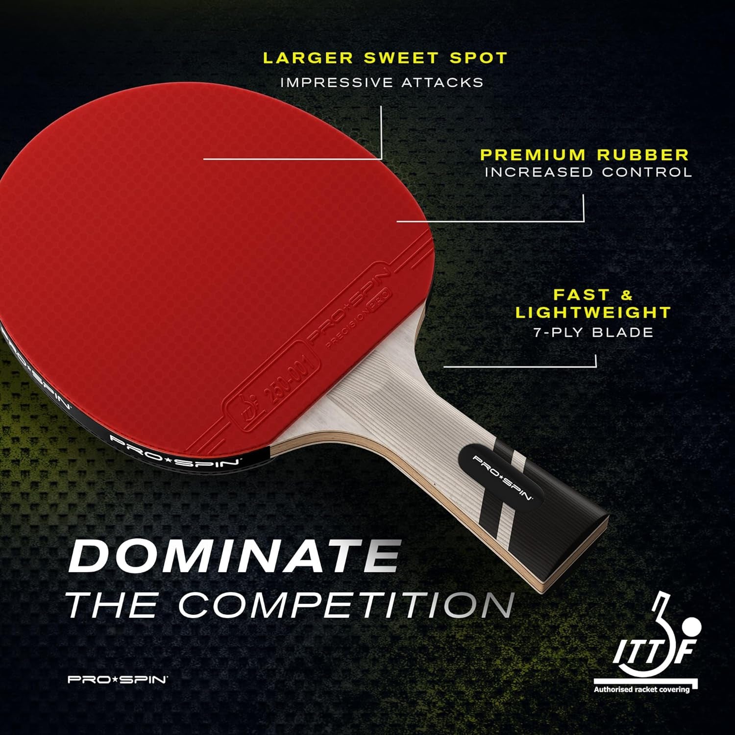 Ping Pong Paddles – ITTF Approved Professional Table Tennis Rackets with Carbon Fiber for Superior Control | 7-Ply Blade, Premium Rubber, 2.0Mm Sponge