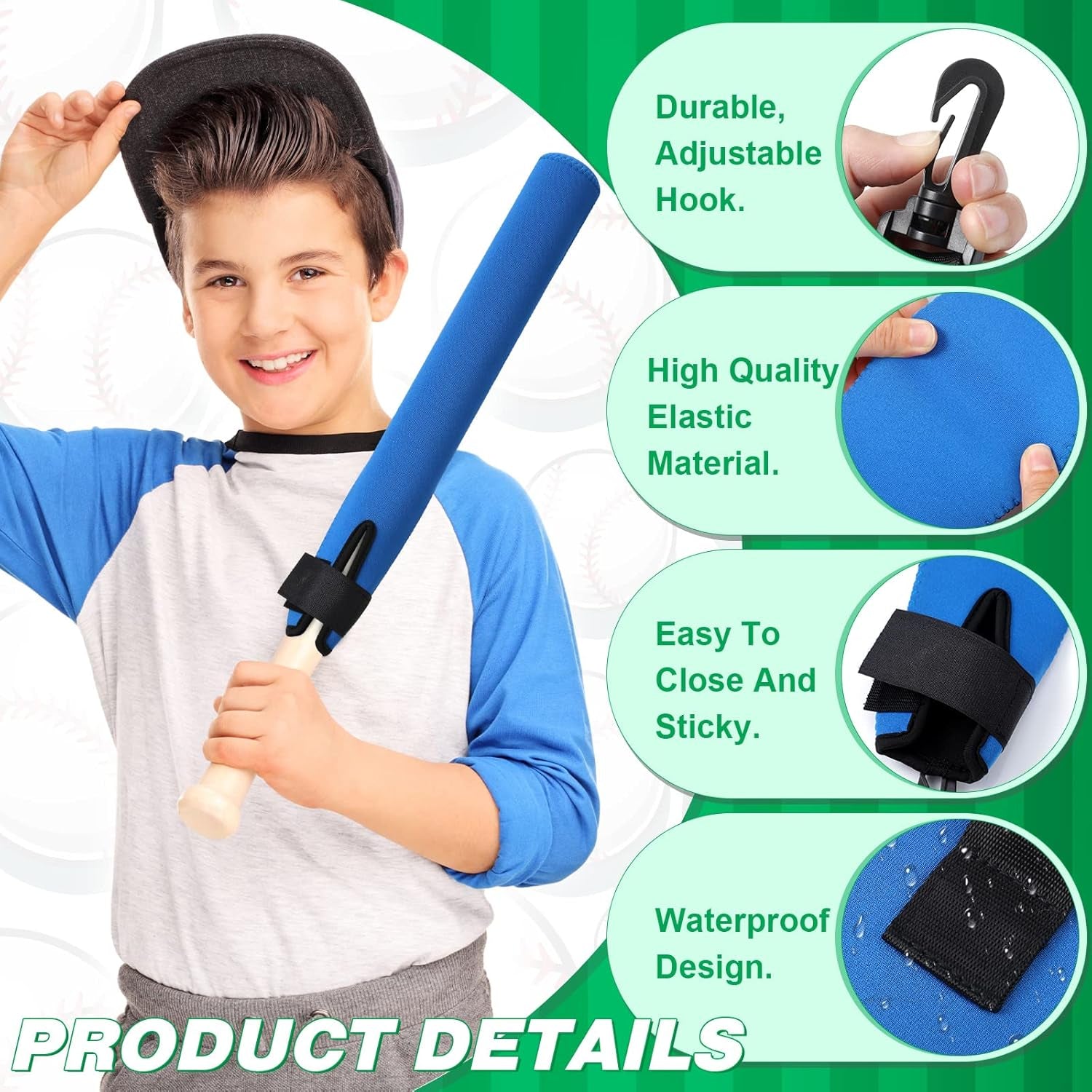 4 Pcs Baseball Bat Sleeves Softball Bat Warmers for Composite Durable Protector Cover for Sport Women Men Adults
