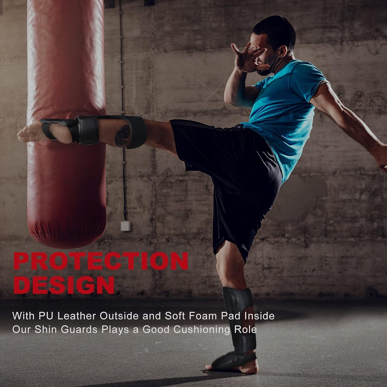 MMA Martial Arts Shin Guards – Padded, Adjustable Muay Thai Leg Guards with Instep Protection for Kickboxing/Mma Training and Sparring – Durable, Professional MMA Equipment
