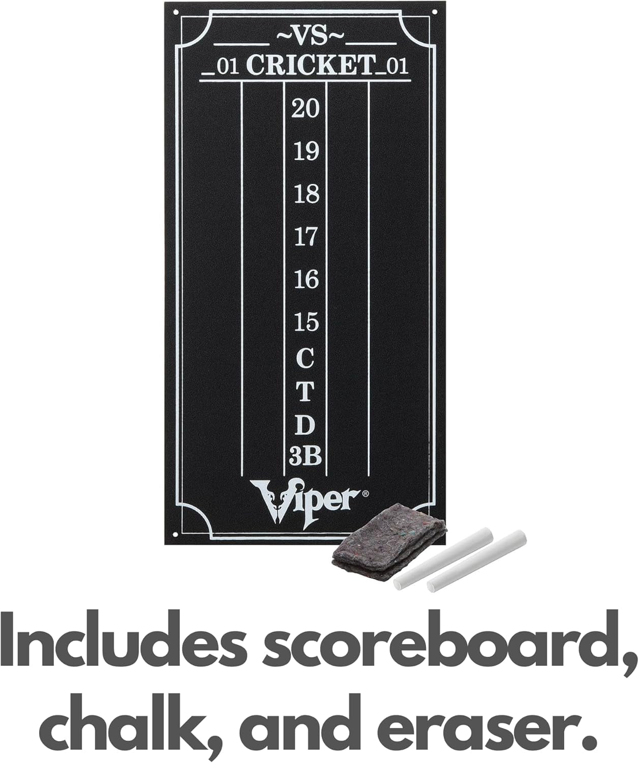 Viper League Pro Regulation Bristle Steel Tip Dartboard Starter Set with Staple-Free Bullseye, Radial Spider Wire, High-Grade Sisal with Rotating Number Ring, Chalk Cricket Scoreboard, Steel Tip Darts