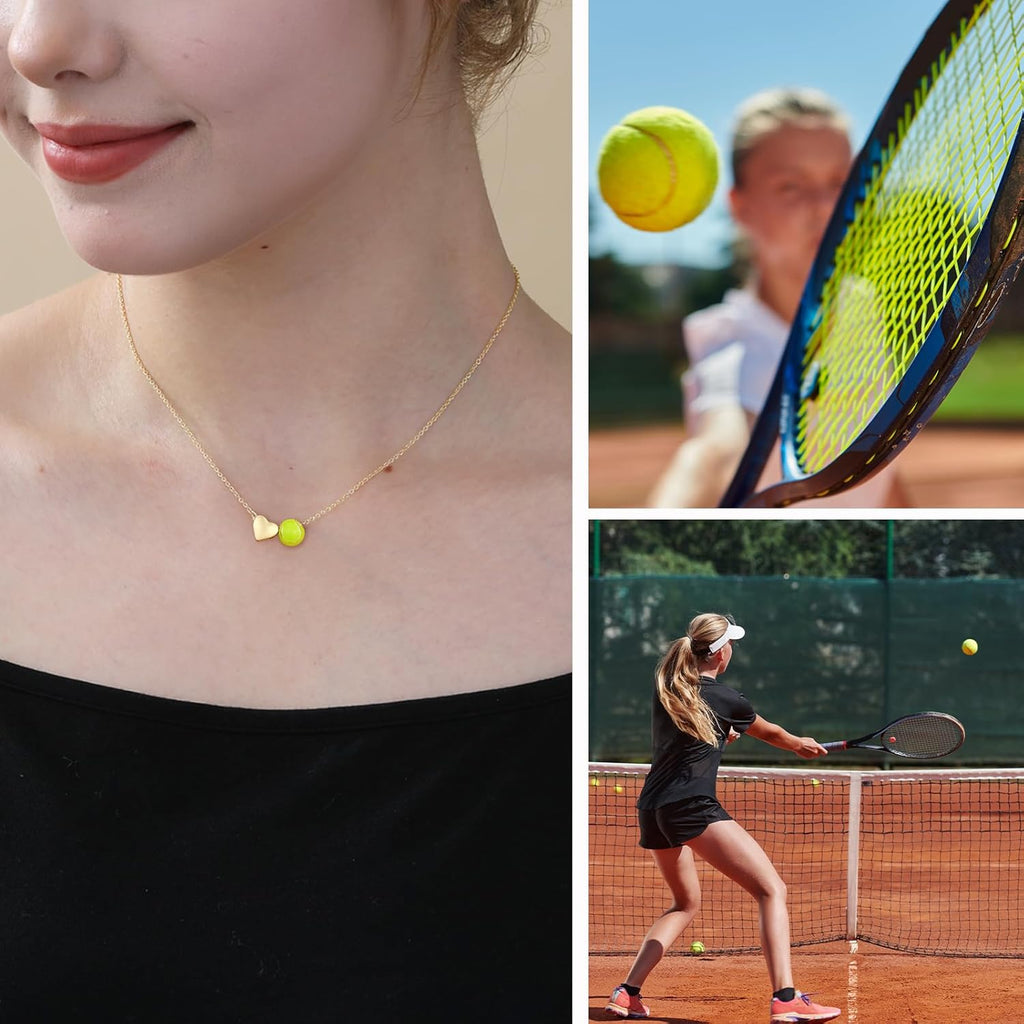 Softball/Soccer/Volleyball/Basketball Necklace for Girls Women, Sports Accessories Jewelry Gift for Lovers 16+3 Inches