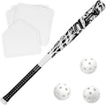 Grand Slam Set- Graffiti Plastic Bat, David Ortiz Backyard Baseball Set with 3 Balls, 4 Throw down Bases
